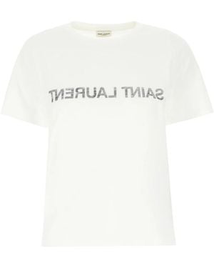 Saint Laurent Reverse Logo T-shirt - White