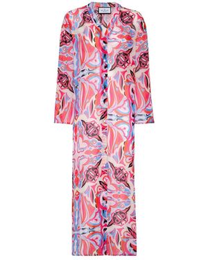 Philipp Plein Chiffon Seta Kaftan - Roze
