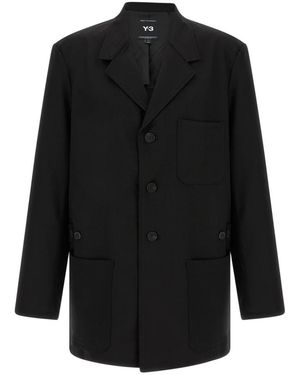 Y-3 Wool Chore Coat - Zwart