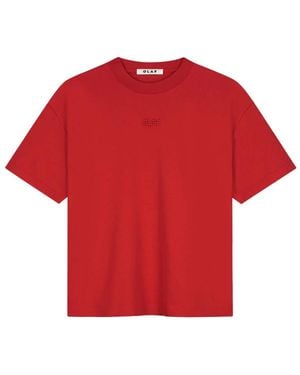 OLAF HUSSEIN Retro Logo Boxy Tee - Rood