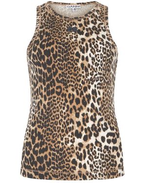 Ganni Sleeveless Tops - Brown