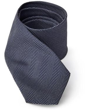 Jil Sander Blaue Seidenkrawatte Mit Mikrostreifen