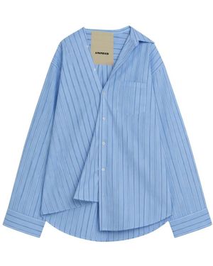 A PAPER KID Gestreiftes Overshirt - Blau