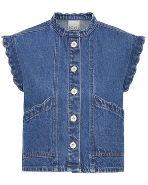 Ichi Overhemden ,Blauw ,Denim Denim Overhemd