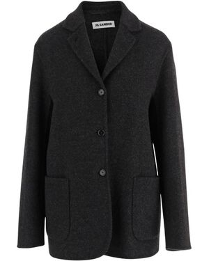 Jil Sander Wol Tijdloze Jas - Zwart
