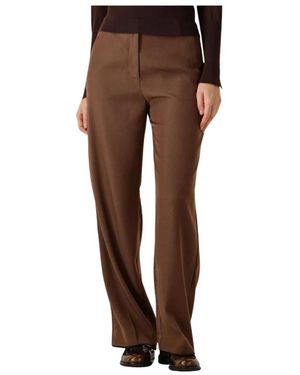Minus Broeken ,Bruin ,Polyester Livina Straight Leg Pant