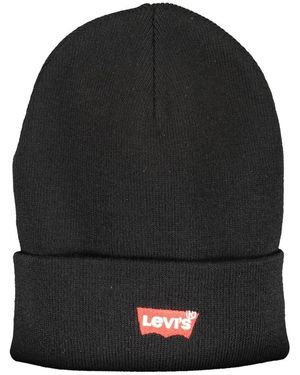 Levi's Elegante cappello nero con logo ricamato