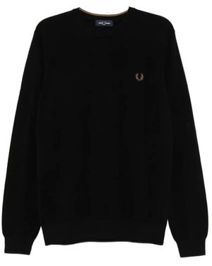 Fred Perry Laurel Wreath Rundhals-Pullover - Schwarz