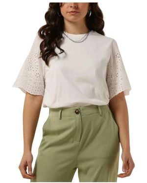Y.A.S Yaslex Ss Top W. Emb Sleeves S - Grün