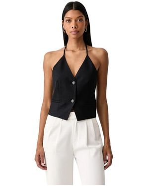 Twinset Jassen ,Zwart ,Leer Getailleerd Gilet