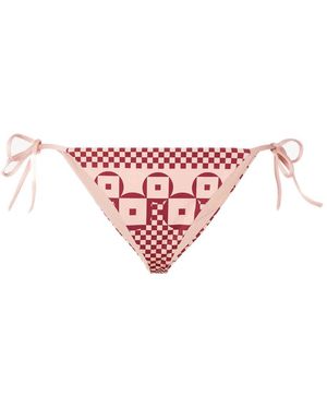 Fendi Patchwork Print Bikini Bottoms - Pink