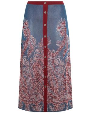 Etro Paisley-Jacquard-Rock Mit Knopfleiste - Lila