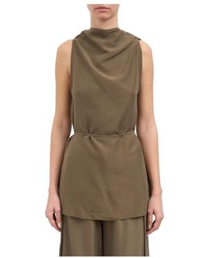 Ruohan Sleeveless Tops - Green