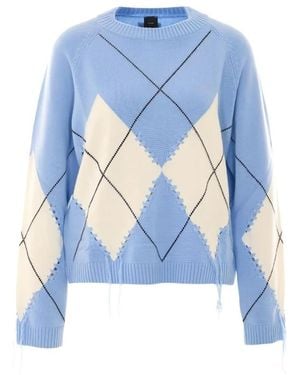 Pinko Round-Neck Knitwear - Azul