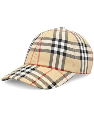 Burberry Geruite Katoenen Baseballpet - Metallic