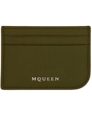 McQueen Accessoires ,Groen ,Leer Leren Kaarthouder