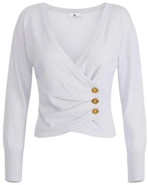 Elisabetta Franchi V-Neck Knitwear - White