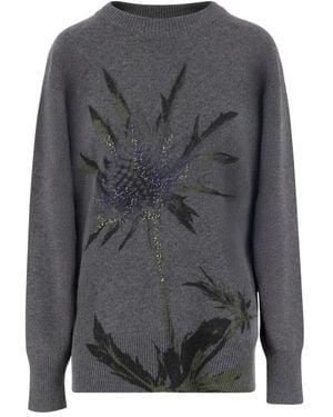 Blumarine Round-Neck Knitwear - Gris
