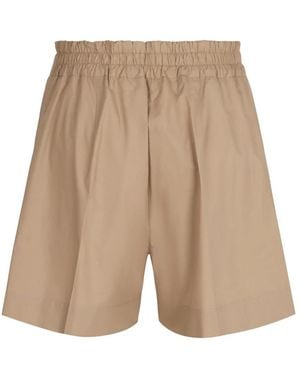 P.A.R.O.S.H. Canyox Plissierte Baumwollshorts - Natur