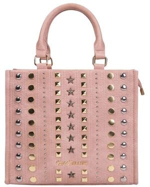 Gio Cellini Milano Rosa Nieten Handtasche Mit Doppelgriff - Pink