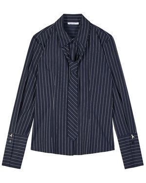 Patrizia Pepe Camicia Con Cravatta - Blauw