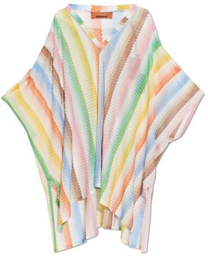 Missoni Badmode ,Veelkleurig ,Poncho Met Patroon - Metallic