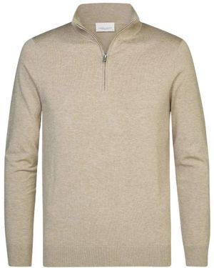 Profuomo Luxe Basic Halve Rits - Naturel