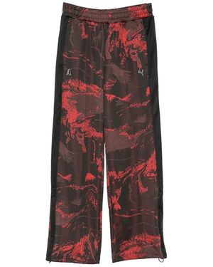 PUMA Broeken ,Veelkleurig ,Polyester T7 Track Pants - Rood