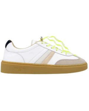 Serafini Schoenen ,Wit ,Leer Leren Sneaker Met Logodetails