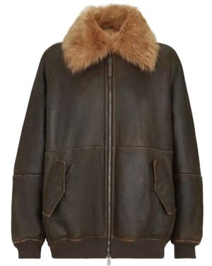 Brunello Cucinelli Leather Jackets - Marrone