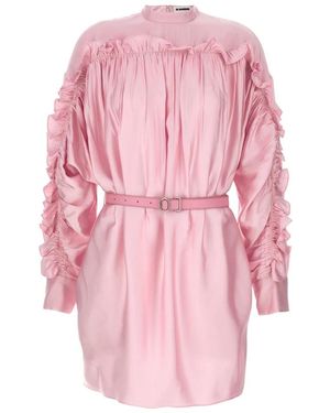 Jil Sander Kleedjes ,Roze ,Leer 129 Dress