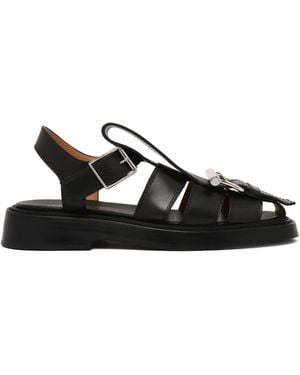 McQueen Schoenen ,Zwart ,Leer Leren Sandalen