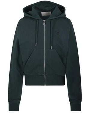 Ami Paris Quota Full Zip Hoodie - Groen