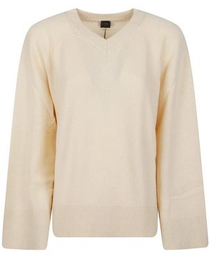 Pinko Truien & Vesten ,Valencia V Neck Sweater - Naturel