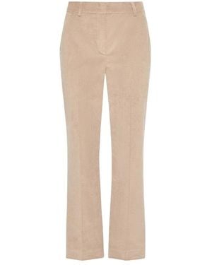 Weekend by Maxmara Broeken ,Katoen Cropped Broek Van Katoenfluweel - Naturel