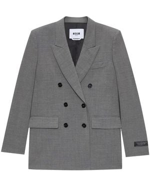 MSGM Zweireihiger Blazer - Grau