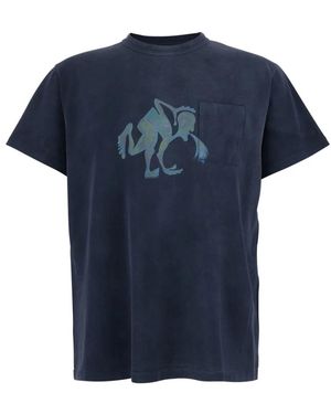 ERL Tops ,Blauw ,Katoen Puke T-Shirt Knit
