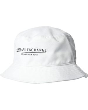 ARMANI EXCHANGE Accessoires ,Wit ,Bucket Hat Milano/New York