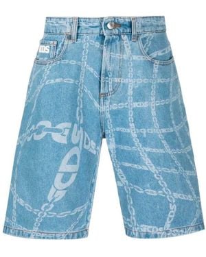 Gcds Denim Shorts - Blue