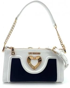 Love Moschino Schwarze Umhängetasche Mit Abnehmbarem Riemen - Blau