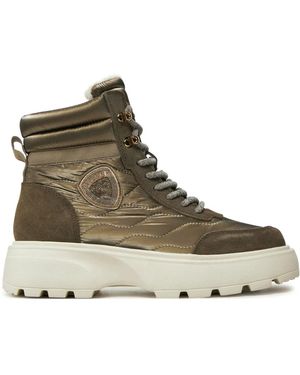 Blauer Lace-Up Boots - Groen