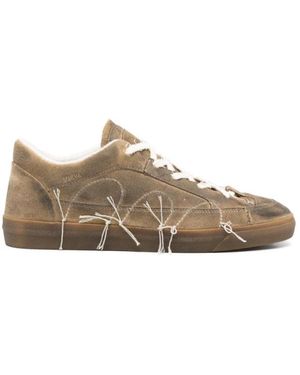 Santha Schoenen ,Bruin ,Leer Love Cut Sneaker - Naturel