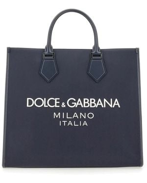 Dolce & Gabbana Große Nylon Shopper Tasche - Blau