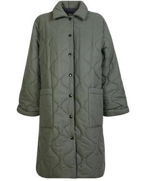 A.P.C. Grüne Wellen-Steppjacke Für Frauen - Grau
