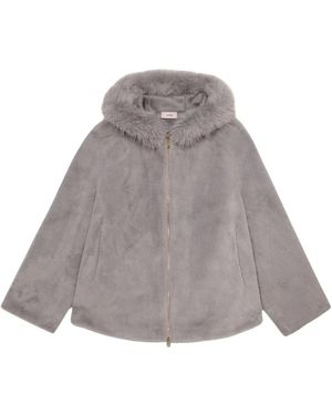 Oltre Korte Parka Met Capuchon - Grijs