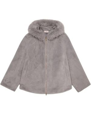Oltre Kurzer Parka Mit Kapuze - Grau