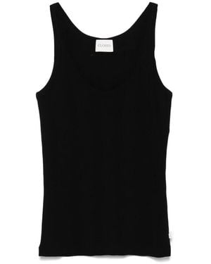 Closed Sleeveless Tops - Black