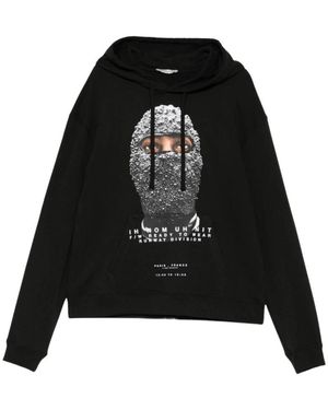 ih nom uh nit Hoodies & Sweatvesten ,Zwart ,Katoen Bedrukte Hoodie