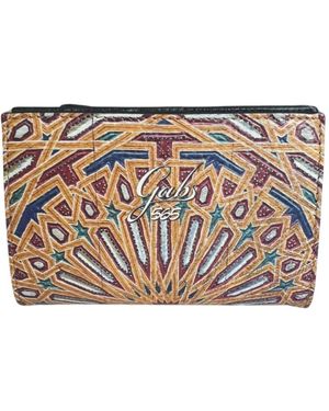 Gabs Accessoires ,Veelkleurig ,Katoen Reis Thema Leren Portemonnee Met Rits - Metallic