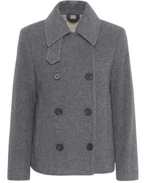 Part Two Double-Breasted Coats - Gris